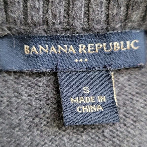 Banana Republic Silver Sequins Argyle Grey Sweater Size Small - Picture 6 of 7